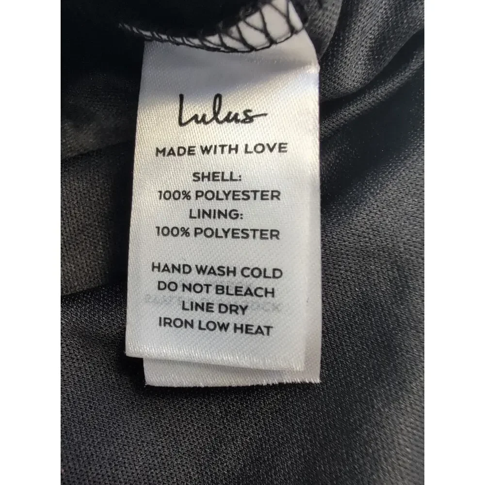 Lulu's Rue Black Floral Embroidered Sequin Bodycon Mini Dress Size XS - Picture 13 of 14